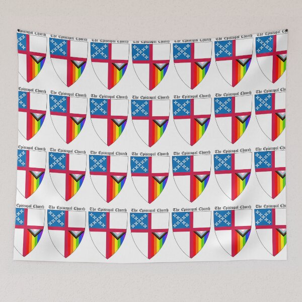 Item preview, Episcopal Church Shield with Progressive Pride Flag Vertical Rainbow PNG Cut Out 2 designed and sold by litmusician.