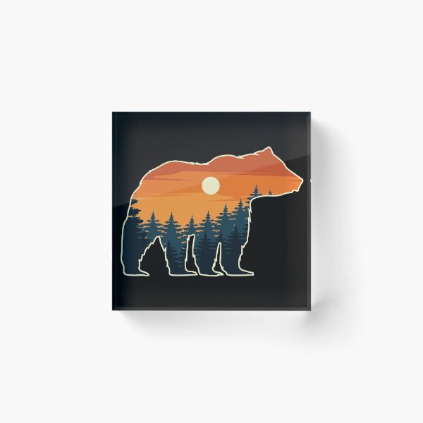 Item preview, Bear Silhouette With Nature Background designed and sold by OnlyPrint20.