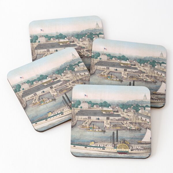 Item preview, Birds Eye View Of Sixth Street Wharf - Washington DC - Circa 1863 designed and sold by warishellstore.