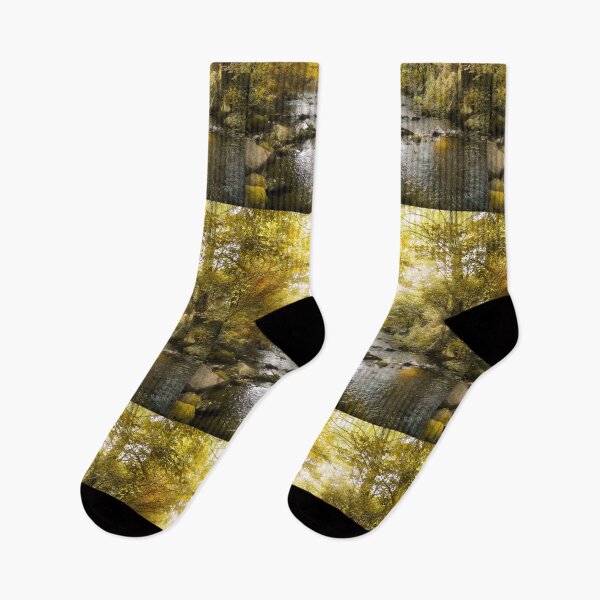 Item preview, Golden Stream Autumn Landscape designed and sold by ArtbyDanya.