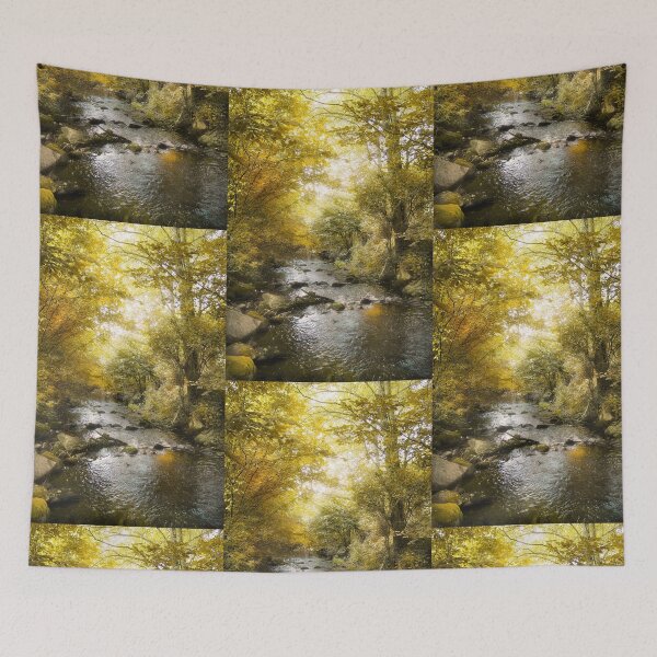 Item preview, Golden Stream Autumn Landscape designed and sold by ArtbyDanya.