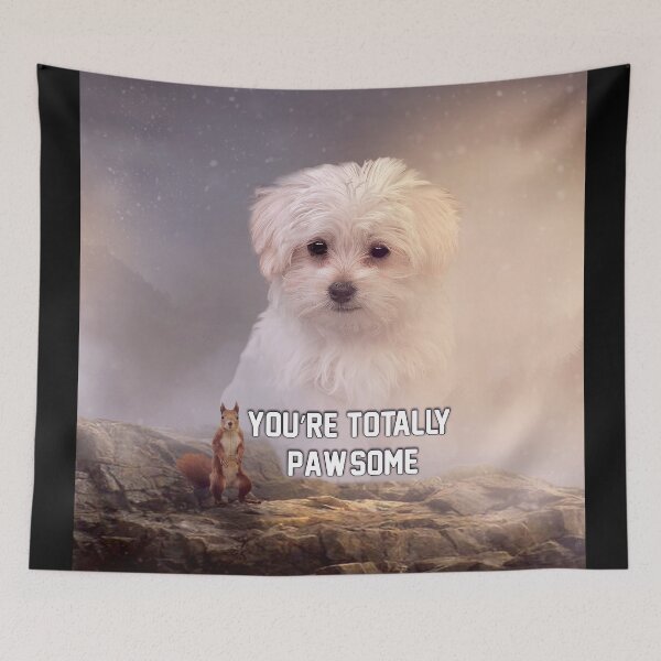 Item preview, maltese and squirrel you're totally pawsome designed and sold by koalas1414.