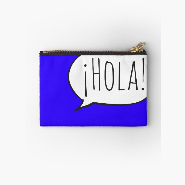 Item preview, Cheerful ¡HOLA! with white speech bubble on blue (Español / Spanish) designed and sold by Ofeefee.