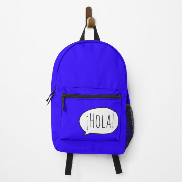 Item preview, Cheerful ¡HOLA! with white speech bubble on blue (Español / Spanish) designed and sold by Ofeefee.