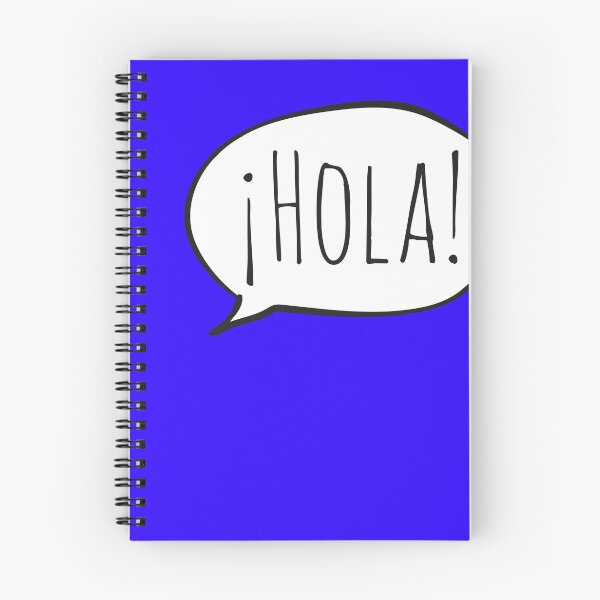Item preview, Cheerful ¡HOLA! with white speech bubble on blue (Español / Spanish) designed and sold by Ofeefee.