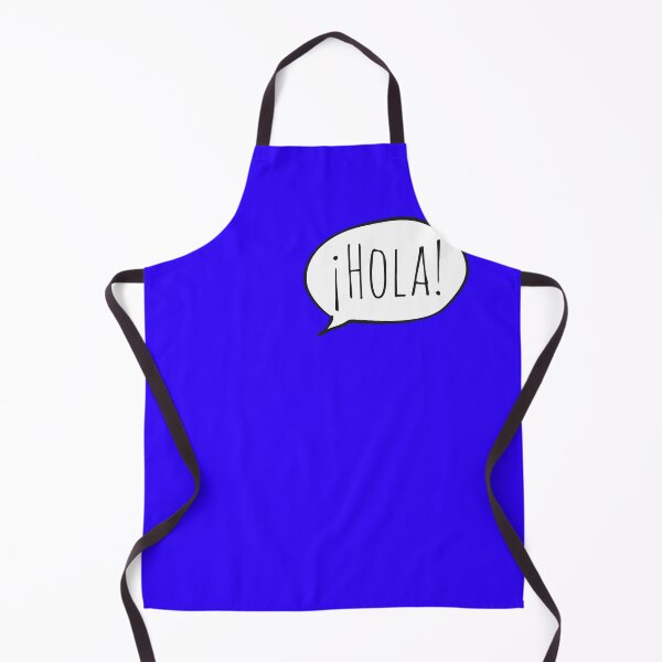 Item preview, Cheerful ¡HOLA! with white speech bubble on blue (Español / Spanish) designed and sold by Ofeefee.
