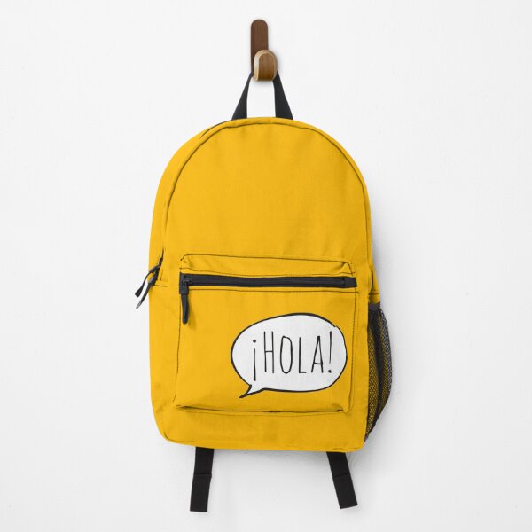 Item preview, Cheerful ¡HOLA! with white speech bubble on yellow (Español / Spanish) designed and sold by Ofeefee.