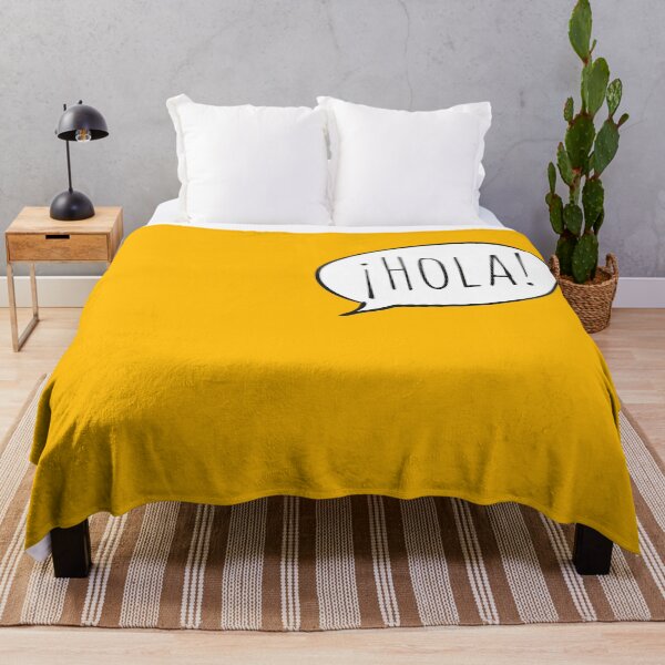 Item preview, Cheerful ¡HOLA! with white speech bubble on yellow (Español / Spanish) designed and sold by Ofeefee.