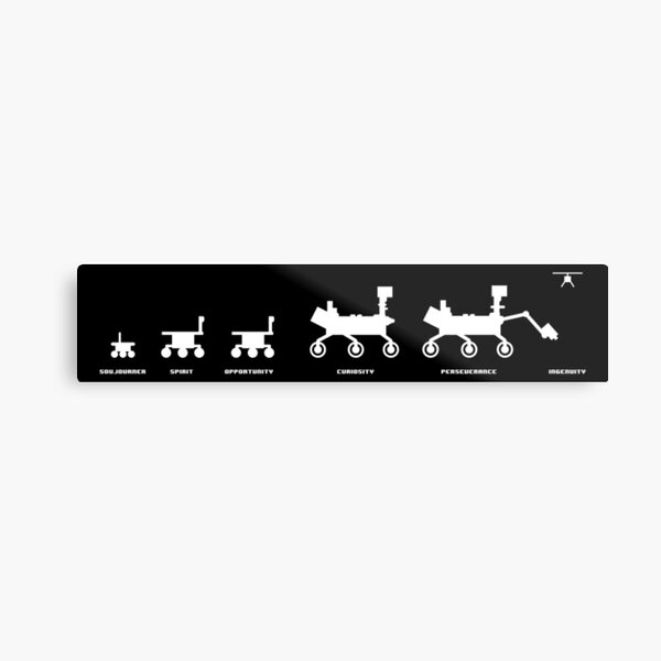 Mars Rovers Family Portrait White Metal Print
