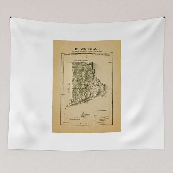 Item preview, 1971 Rhode Island Relief Map 3D digitally-rendered designed and sold by ThinkAboutMaps.