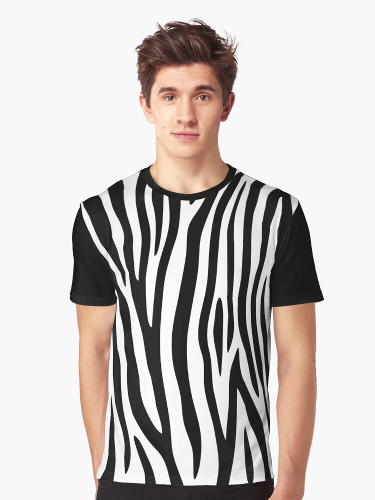 Zebra stripes black and white abstract background. Graphic T-Shirt