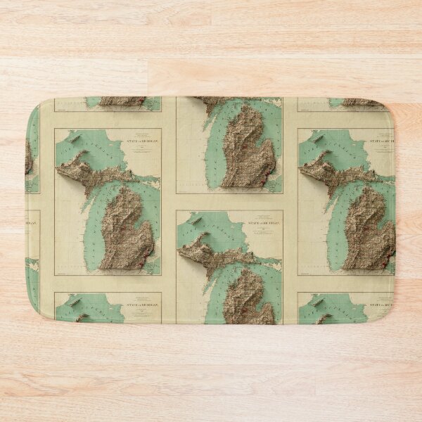 Item preview, 1888 Michigan Relief Map 3D digitally-rendered designed and sold by ThinkAboutMaps.