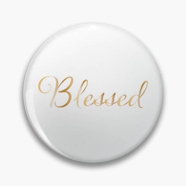 Item preview, the word Blessed in gold cursive writing designed and sold by StickersbyVW.