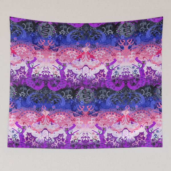 Item preview, Genderfluid Dragon Damask with thicker black stripe -- Genderfluid Pride Flag Colors designed and sold by ArgyleImp.