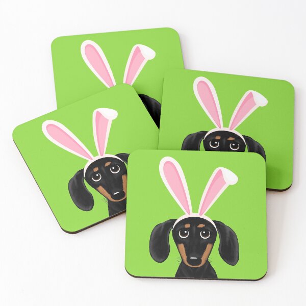 Item preview, Funny Easter Dog | Black and Tan Dachshund with Easter Bunny Ears designed and sold by Jenn Inashvili.