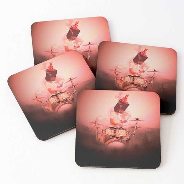 Item preview, Burning Passion: The Drummer - Digital Collage designed and sold by DoggoTankDesign.