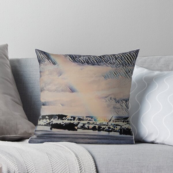 Item preview, Rainbow at Honolulu Harbor Painting designed and sold by EloiseArt.