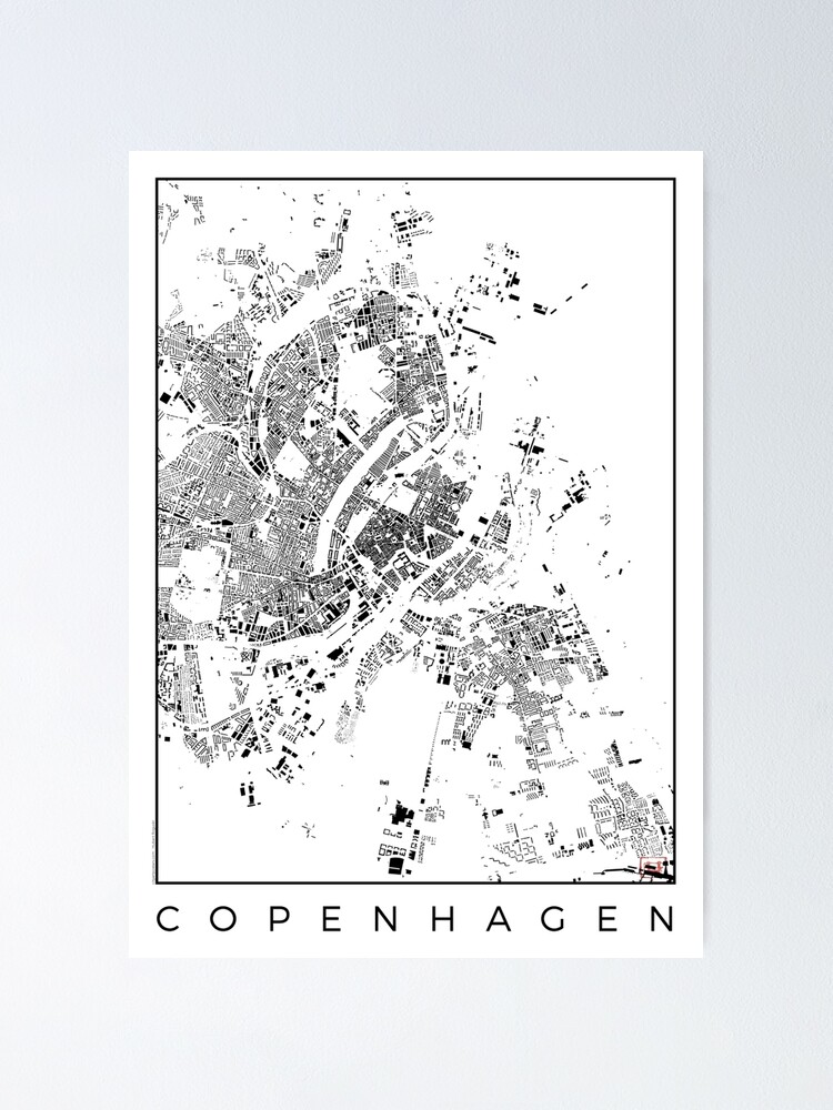 Alternate view of Copenhagen Map Schwarzplan Only Buildings Poster