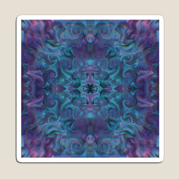 Aperçu de l'œuvre Mandala psychédélique bleu et violet créée et vendue par LiquidDeep.