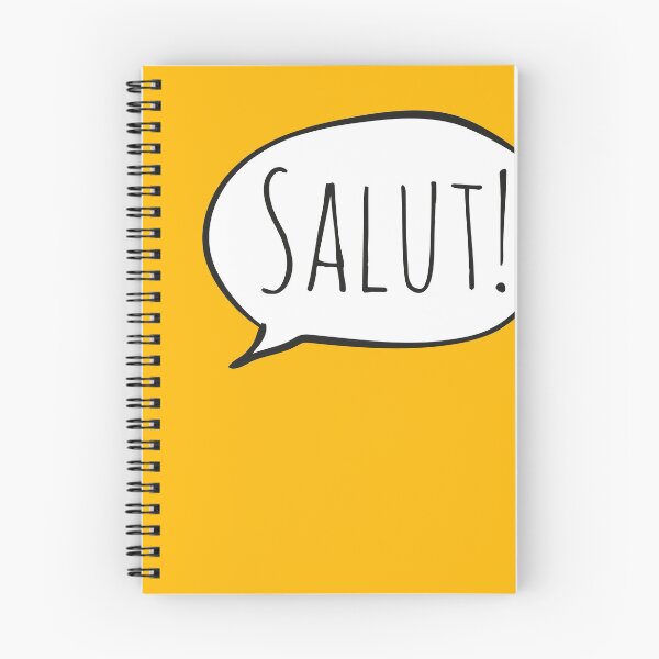 Item preview, Cheerful SALUT! with white speech bubble on yellow (Français / French) designed and sold by Ofeefee.