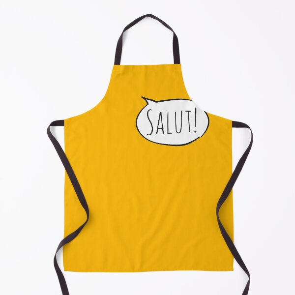 Item preview, Cheerful SALUT! with white speech bubble on yellow (Français / French) designed and sold by Ofeefee.