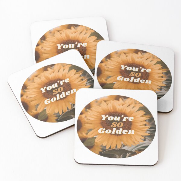 Item preview, You're so golden yellow orange sunflower quote circle  designed and sold by JLPhotographer.