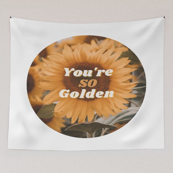 Item preview, You're so golden yellow orange sunflower quote circle  designed and sold by JLPhotographer.