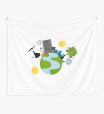 Urban Girl Vector Illustration Wall Tapestry