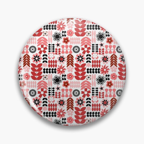 Item preview, Scandinavian Flowers in Coral designed and sold by KrisInStitches.