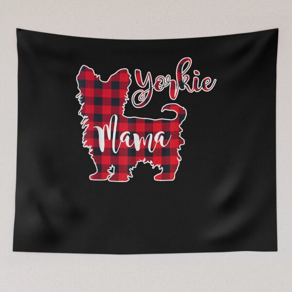 Item preview, Yorkie Mama Profile Yorkshire Terrier Buffalo Plaid Check designed and sold by lolahomya.