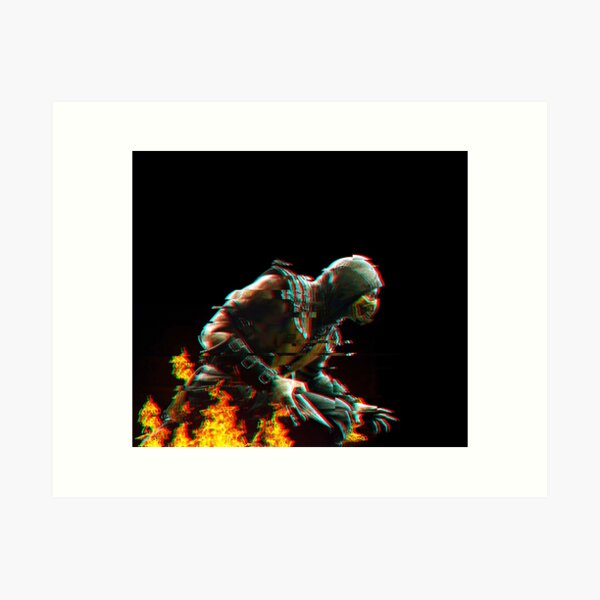 Artikel-Vorschau von Mortal Kombat Glitch-Effekt mit Flammen und Feuer, designt und verkauft von ScarSpace.
