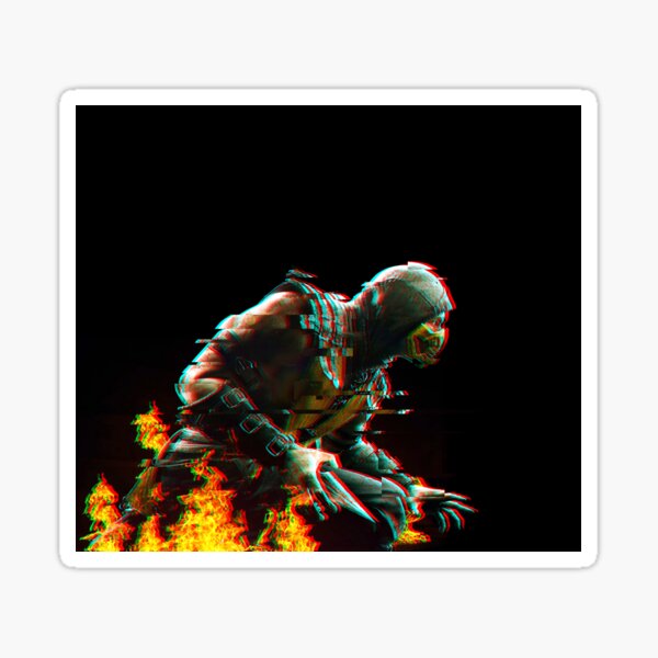 Artikel-Vorschau von Mortal Kombat Glitch-Effekt mit Flammen und Feuer, designt und verkauft von ScarSpace.