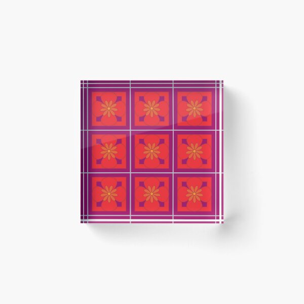 Item preview, Beautiful floral tile repeat pattern, bright red and purple designed and sold by Susan Marie Williams.