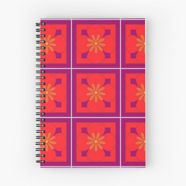 Item preview, Beautiful floral tile repeat pattern, bright red and purple designed and sold by Susan Marie Williams.
