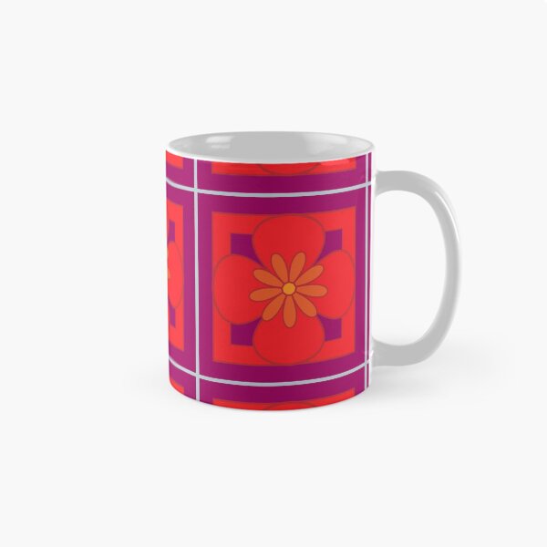 Item preview, Beautiful floral tile repeat pattern, bright red and purple designed and sold by Susan Marie Williams.