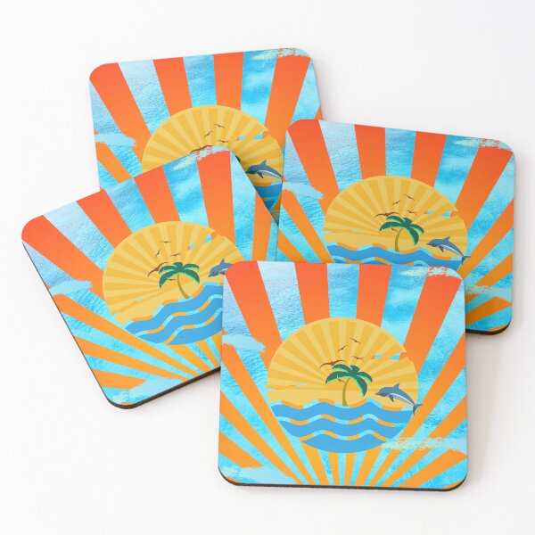 Item preview, Retro Style Sunset Nautical Life, Ocean, Dolphin designed and sold by silviaol.