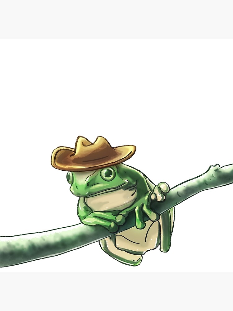 Cute Little Tree Frog with Cowboy Hat Art Board Print