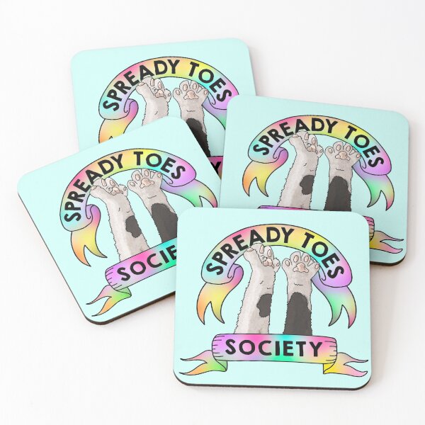 Item preview, Spready Toes Society | Cute Cat Paws Toebeans Feet Stretch | Rainbow Ribbon Banner  designed and sold by theBlueKazoo.