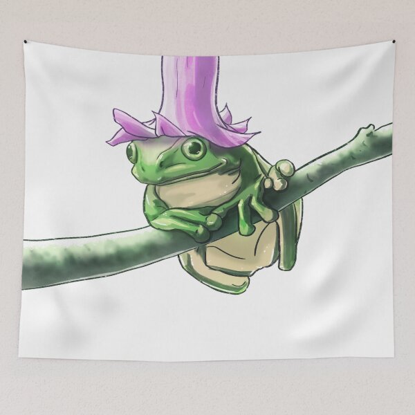 Item preview, Cute Little Tree Frog with Flower Hat designed and sold by Tyrique Chin Hon Foei.