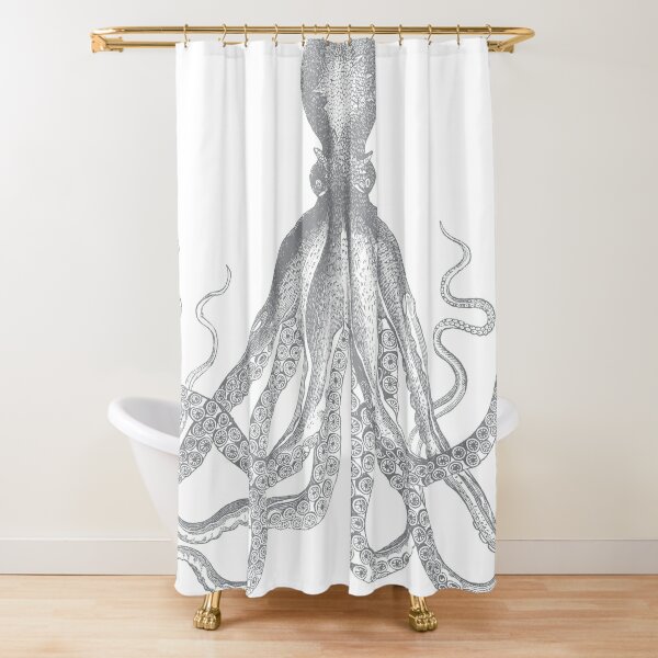 Ocean Animals Shower Curtains Watercolour Sea Turtles Octopus Fish