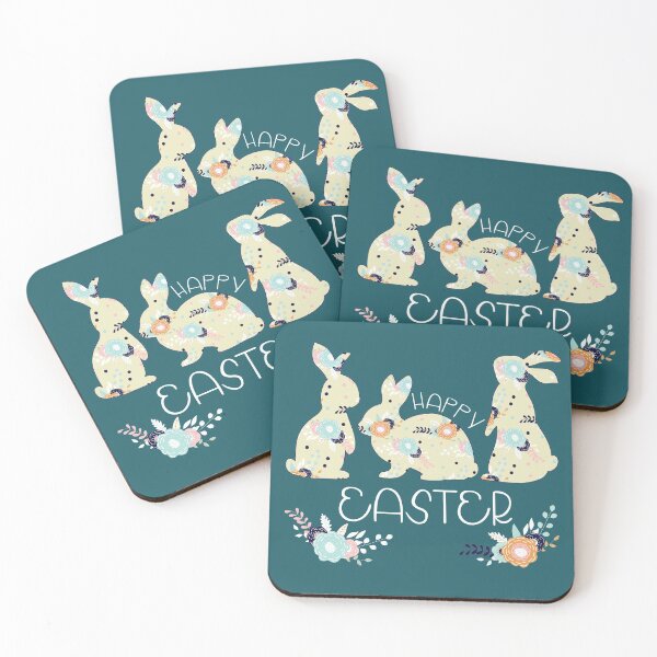 Item preview, Happy Easter Floral Bunnies designed and sold by faithfullyyours.
