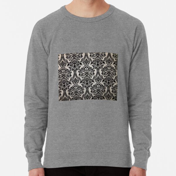 Black and White Damask Merchandise Lightweight Sweatshirt
