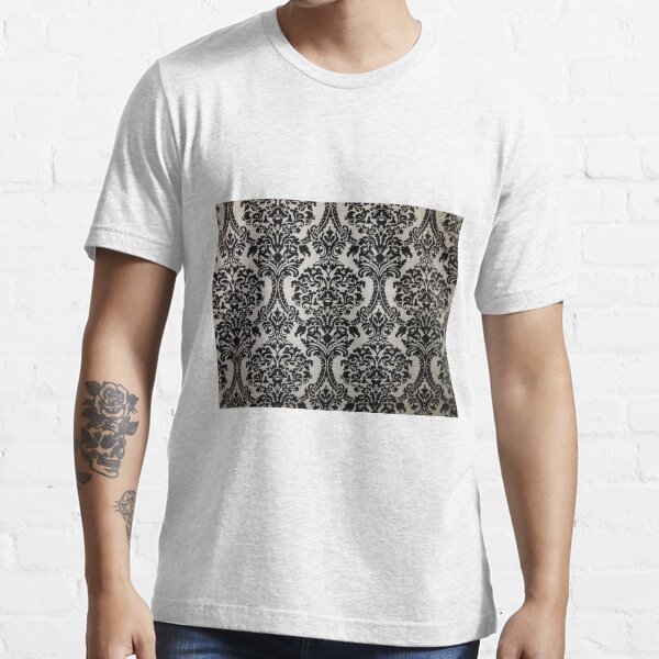 "Black and White Damask Merchandise" Tshirt for Sale by cindyfordyce
