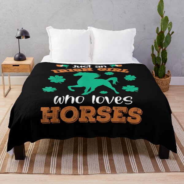 Item preview, St Patricks Day Irish Girl Who Loves Horses Vintage Shamrock designed and sold by ninapfvu.
