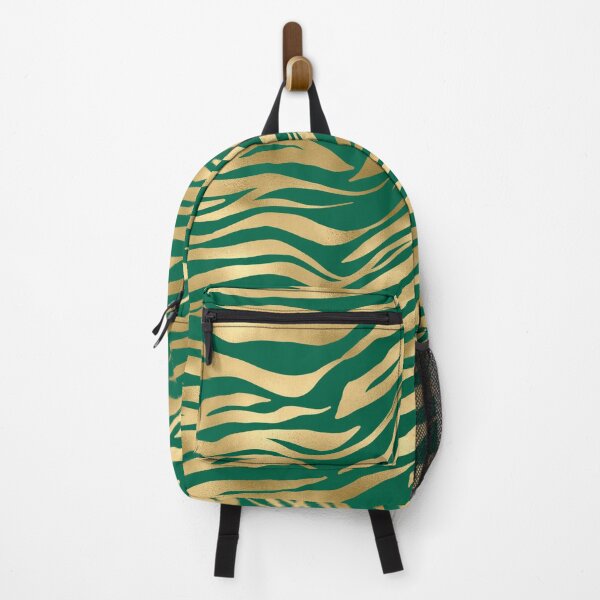 Item preview, Emerald and Metallic Gold Tiger Stripes designed and sold by WOW TeesAndThings.