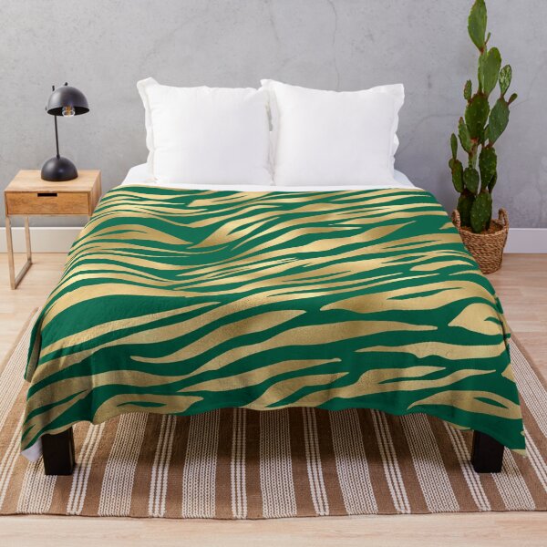 Item preview, Emerald and Metallic Gold Tiger Stripes designed and sold by WOW TeesAndThings.