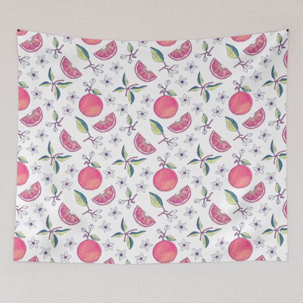 Item preview, Orange Blossom in White designed and sold by tuesdaytextiles.