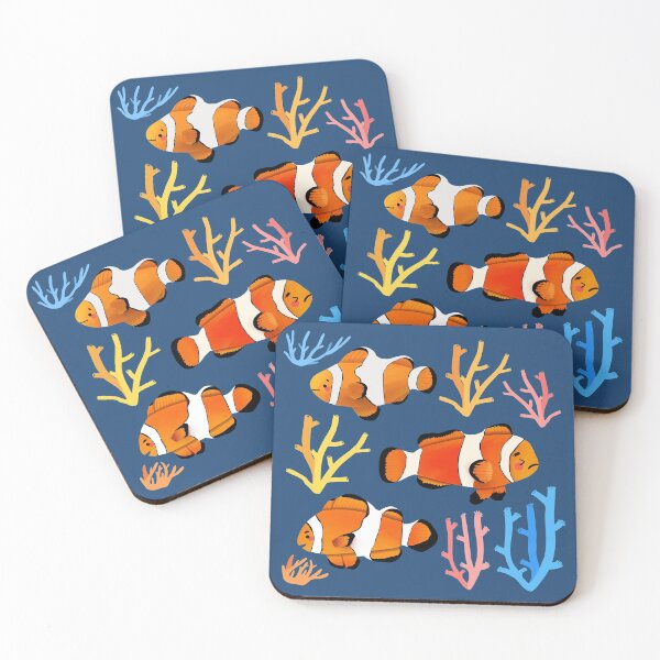 Item preview, Clownfish - Cute Orange and Blue Fish Illustration Pattern  designed and sold by TheRainbowRoom.