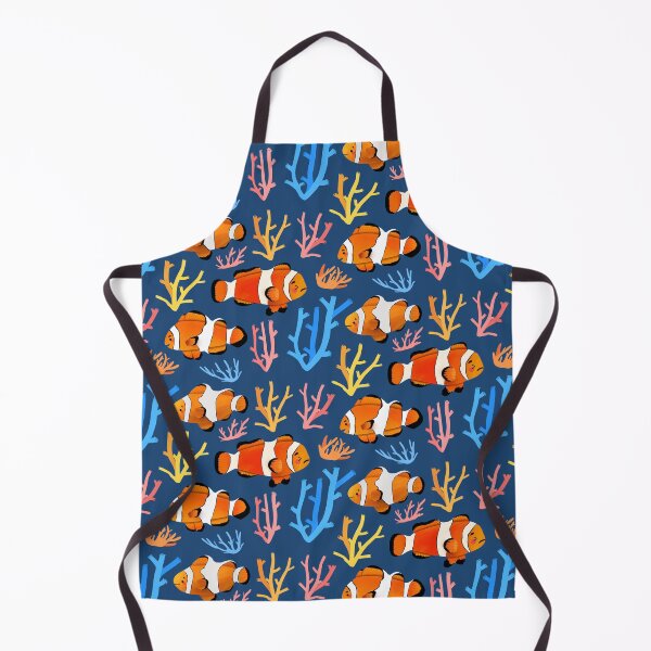 Item preview, Clownfish - Cute Orange and Blue Fish Illustration Pattern designed and sold by TheRainbowRoom.