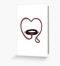 Collar and Leash Heart Greeting Card
